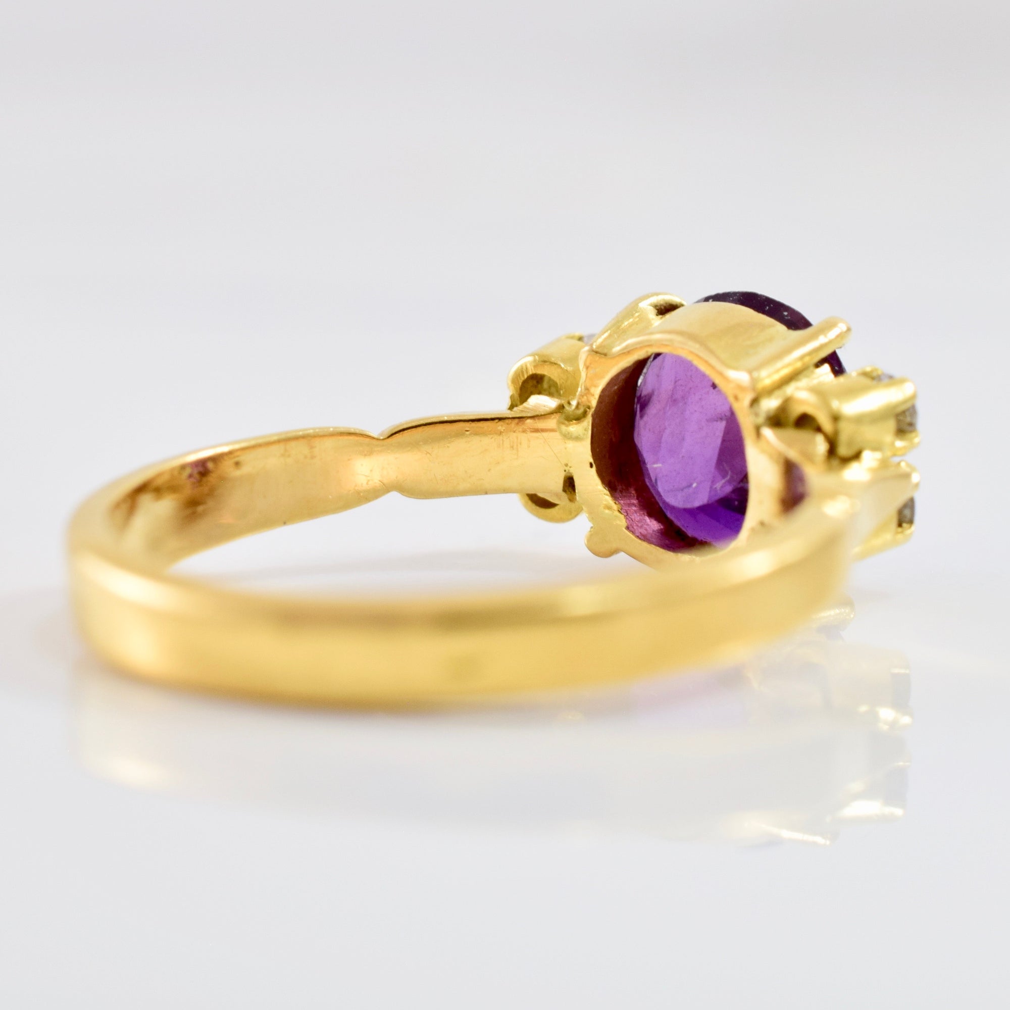 Purple Sapphire and Diamond Ring | 0.08 ctw SZ 7.25 |