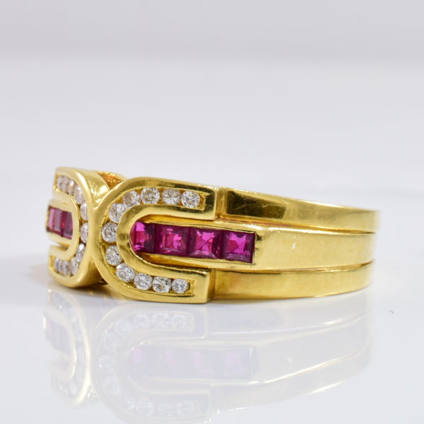 Ruby and Diamond Ring | 0.11 ctw SZ 5.75 |