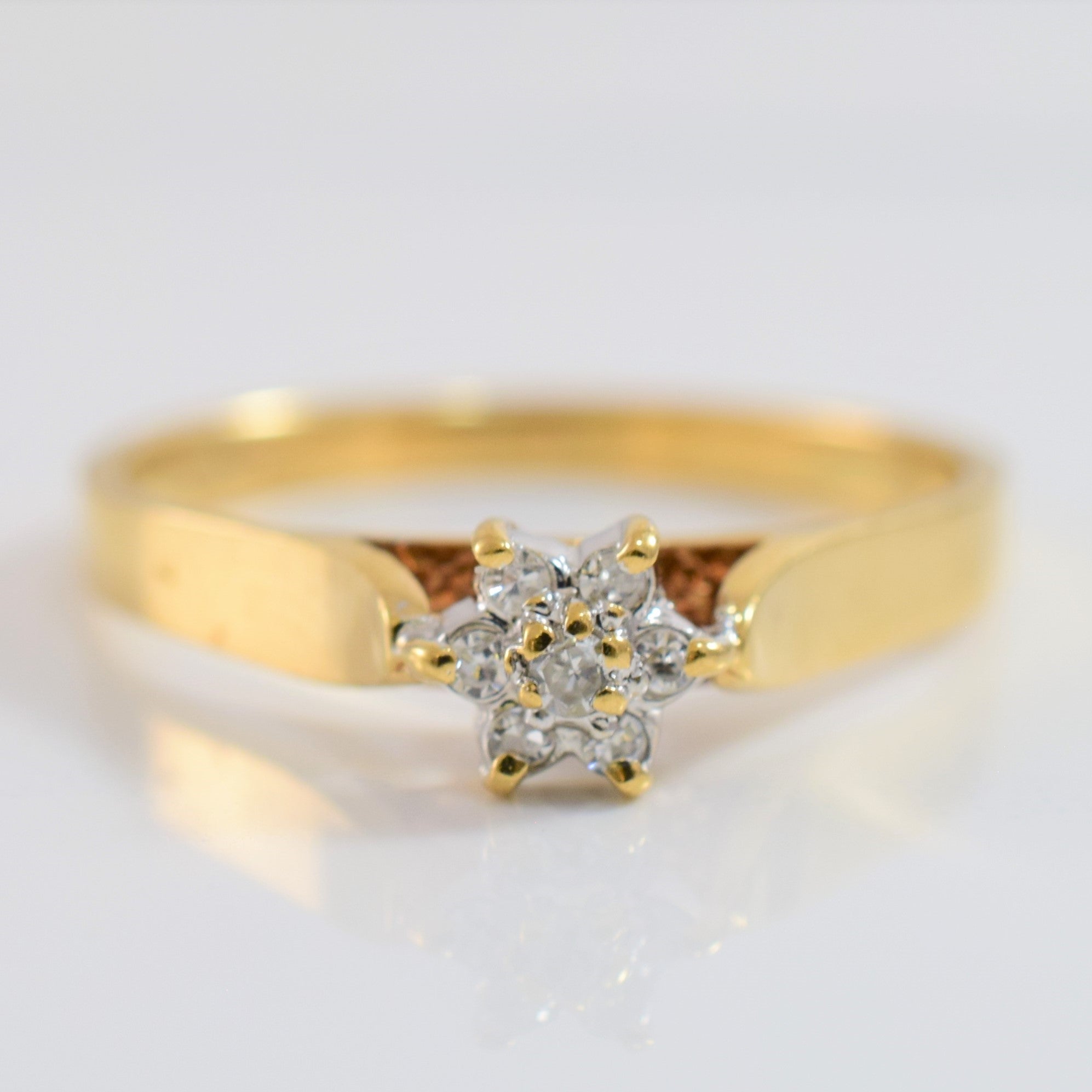 High Set Petite Diamond Cluster Ring | 0.05 ctw SZ 7.5 |