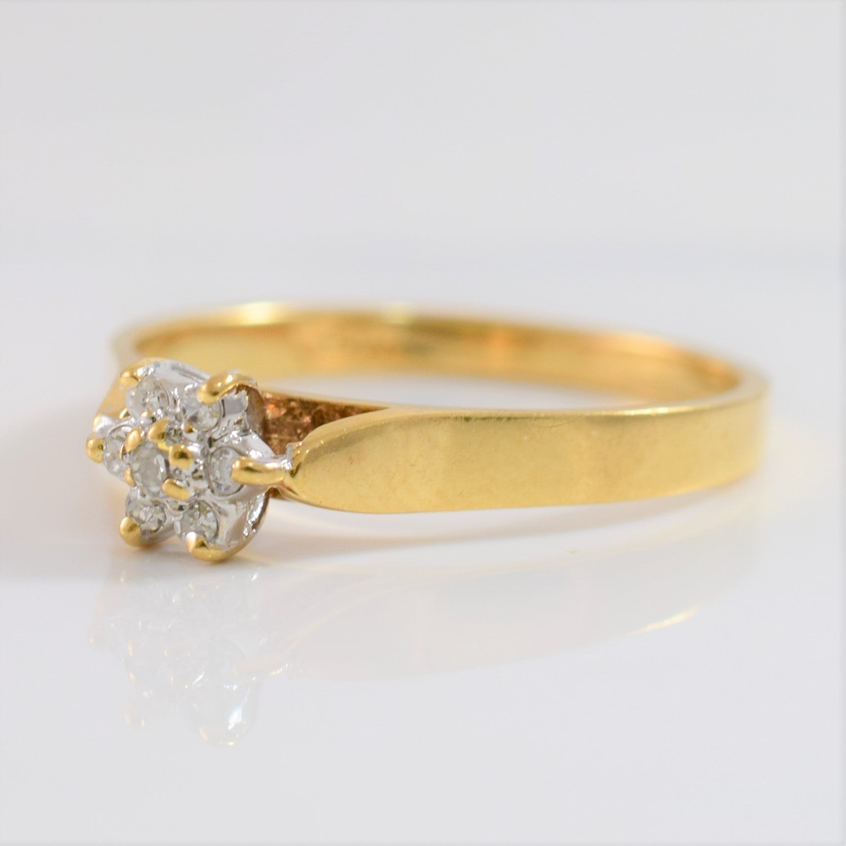 High Set Petite Diamond Cluster Ring | 0.05 ctw SZ 7.5 |