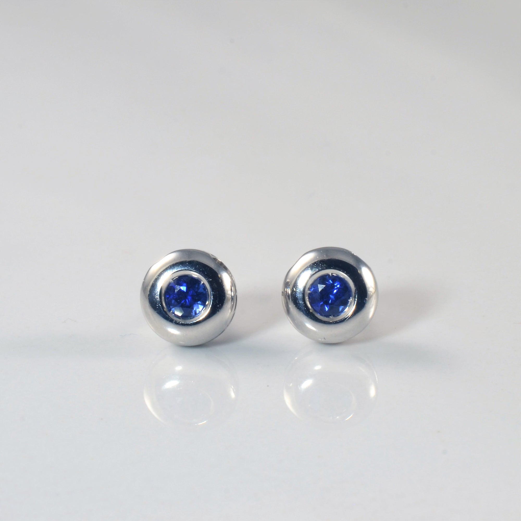Bezel Set Sapphire Necklace & Earring Set | 0.65ctw | 16