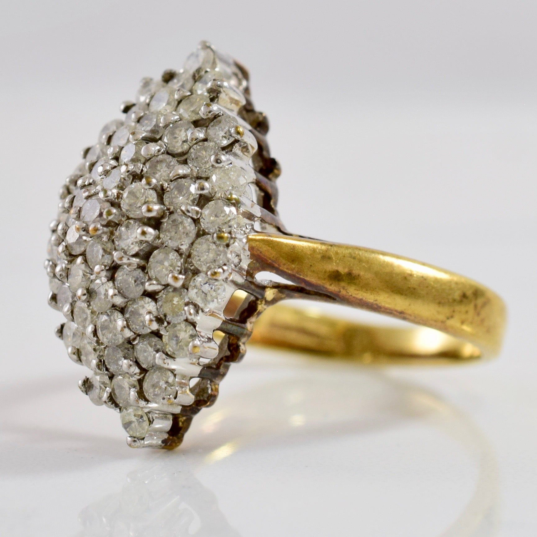 Marquise Shaped Diamond Cluster Ring | 1.20 ctw SZ 8 |