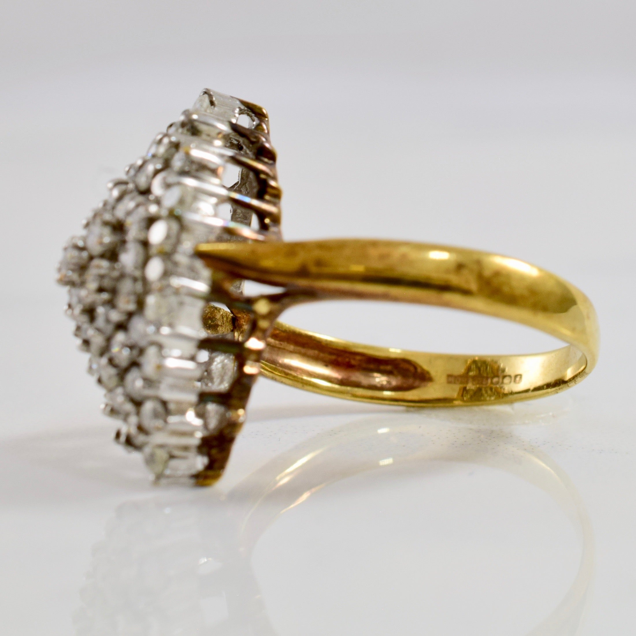 Marquise Shaped Diamond Cluster Ring | 1.20 ctw SZ 8 |