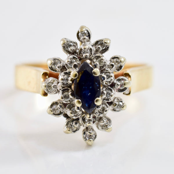 Sapphire and Diamond Cluster Ring | 0.06 ctw SZ 8 |