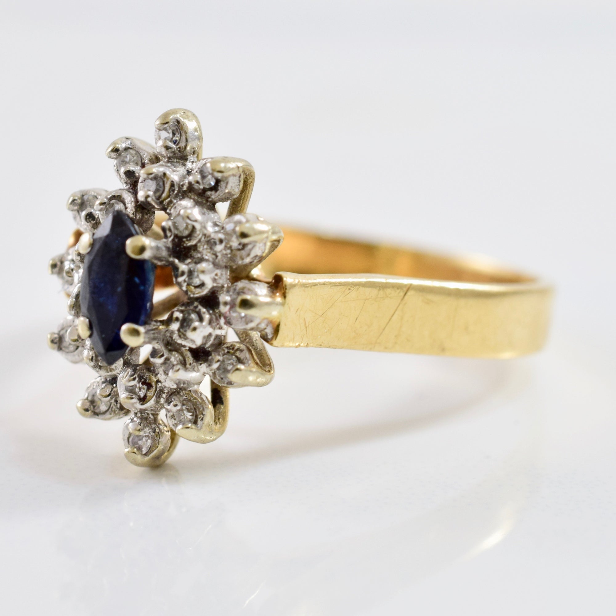 Sapphire and Diamond Cluster Ring | 0.06 ctw SZ 8 |