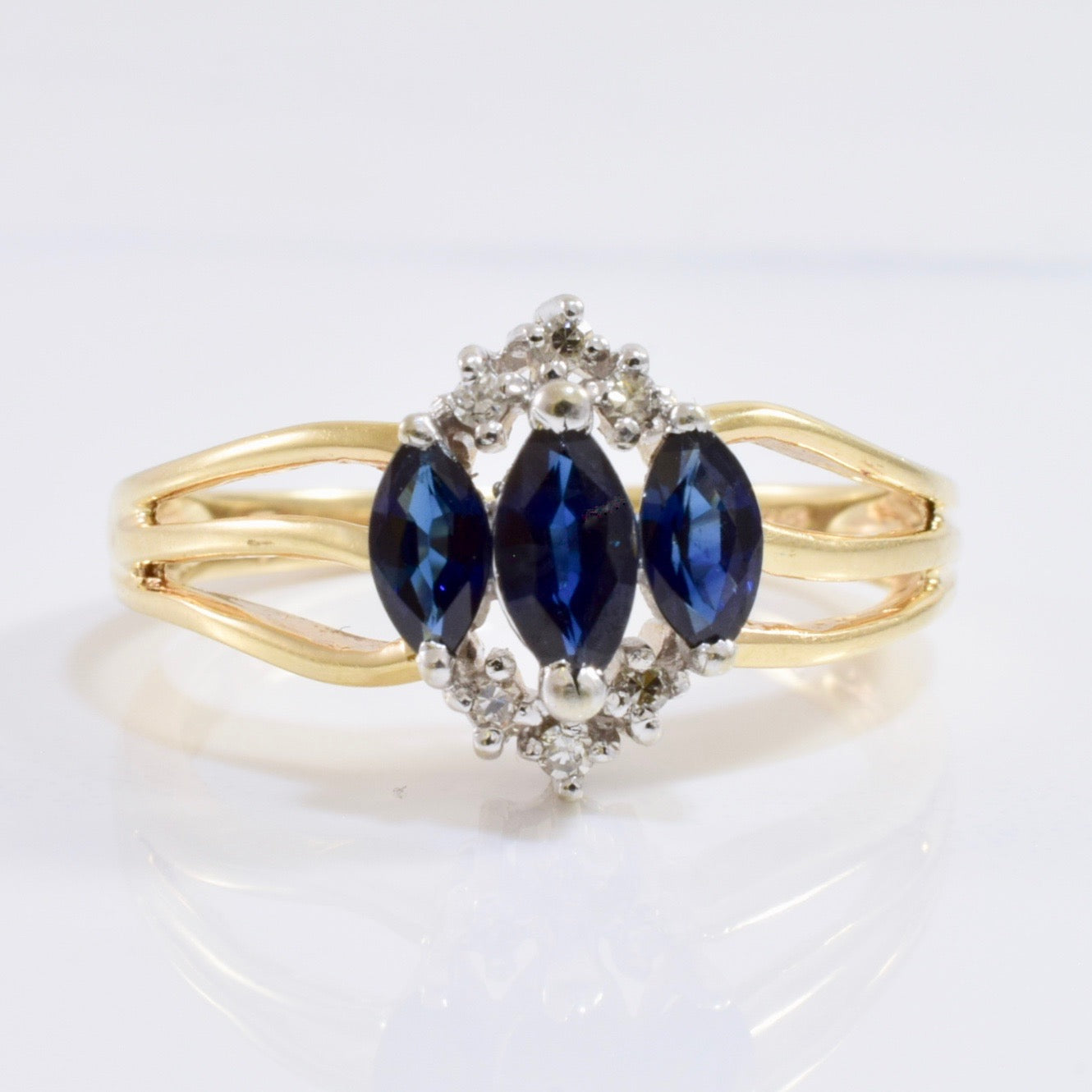 Sapphire and Diamond Ring | 0.02 ctw SZ 6 |