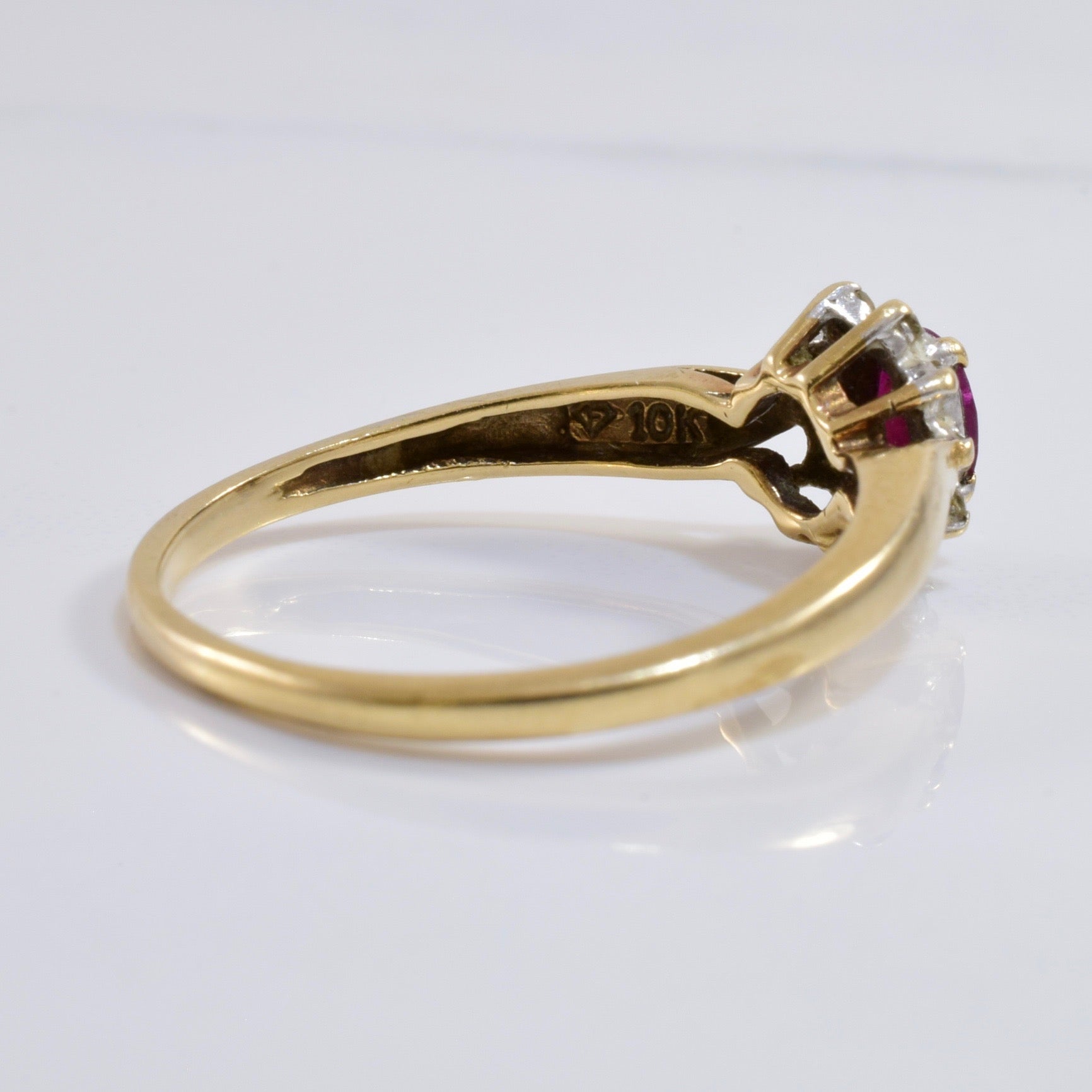 Ruby and Diamond Cluster Ring | 0.05 ctw SZ 8 |