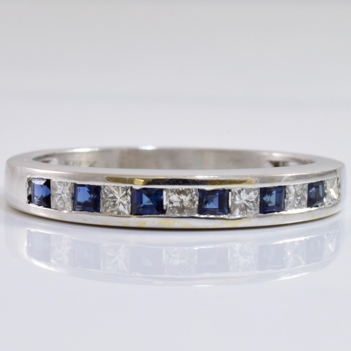 Channel Set Diamond and Sapphire Ring | 0.18 ctw SZ 6 |