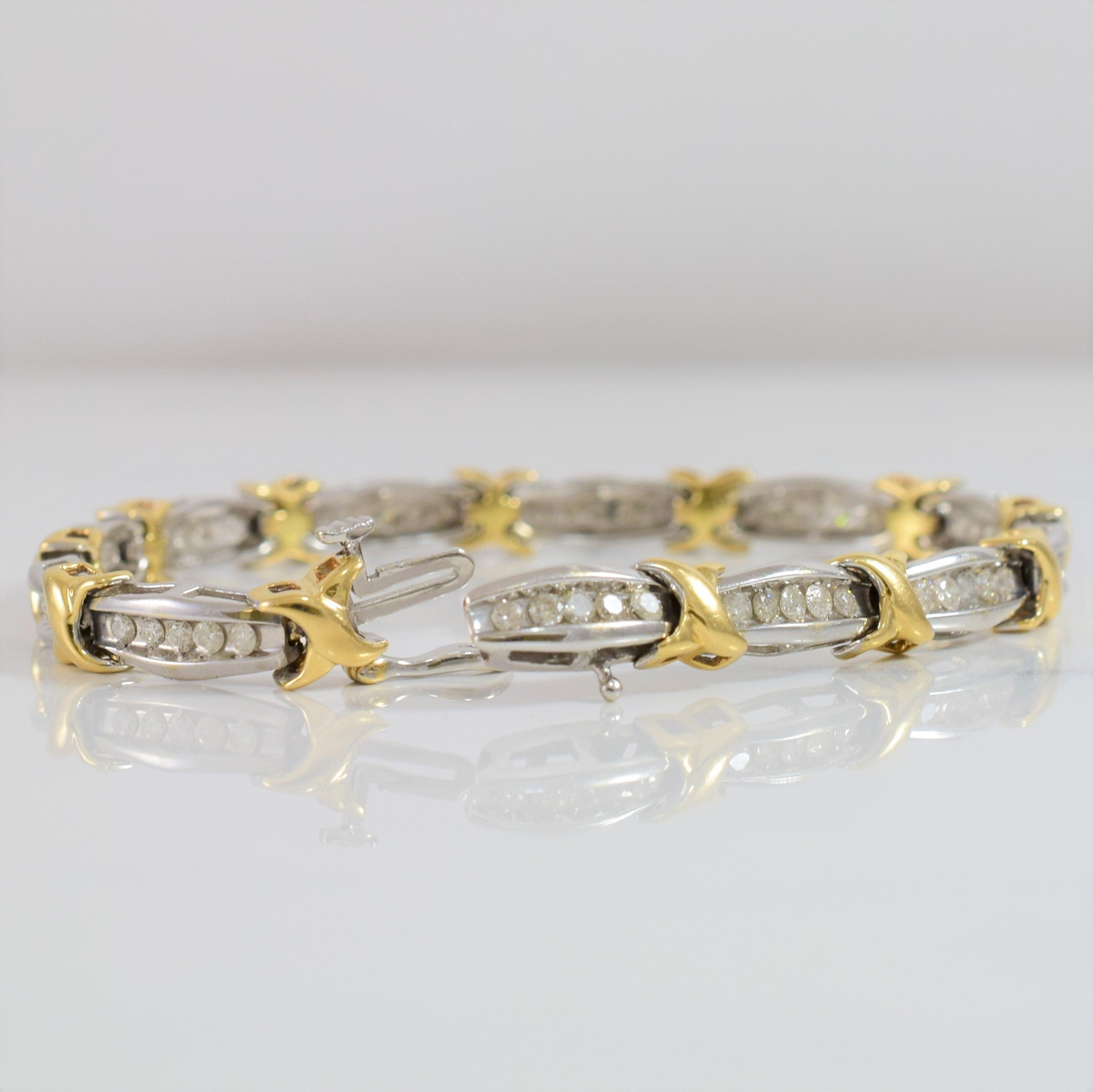 Multi Tone Diamond Bracelet | 1.50 ctw SZ 7" |