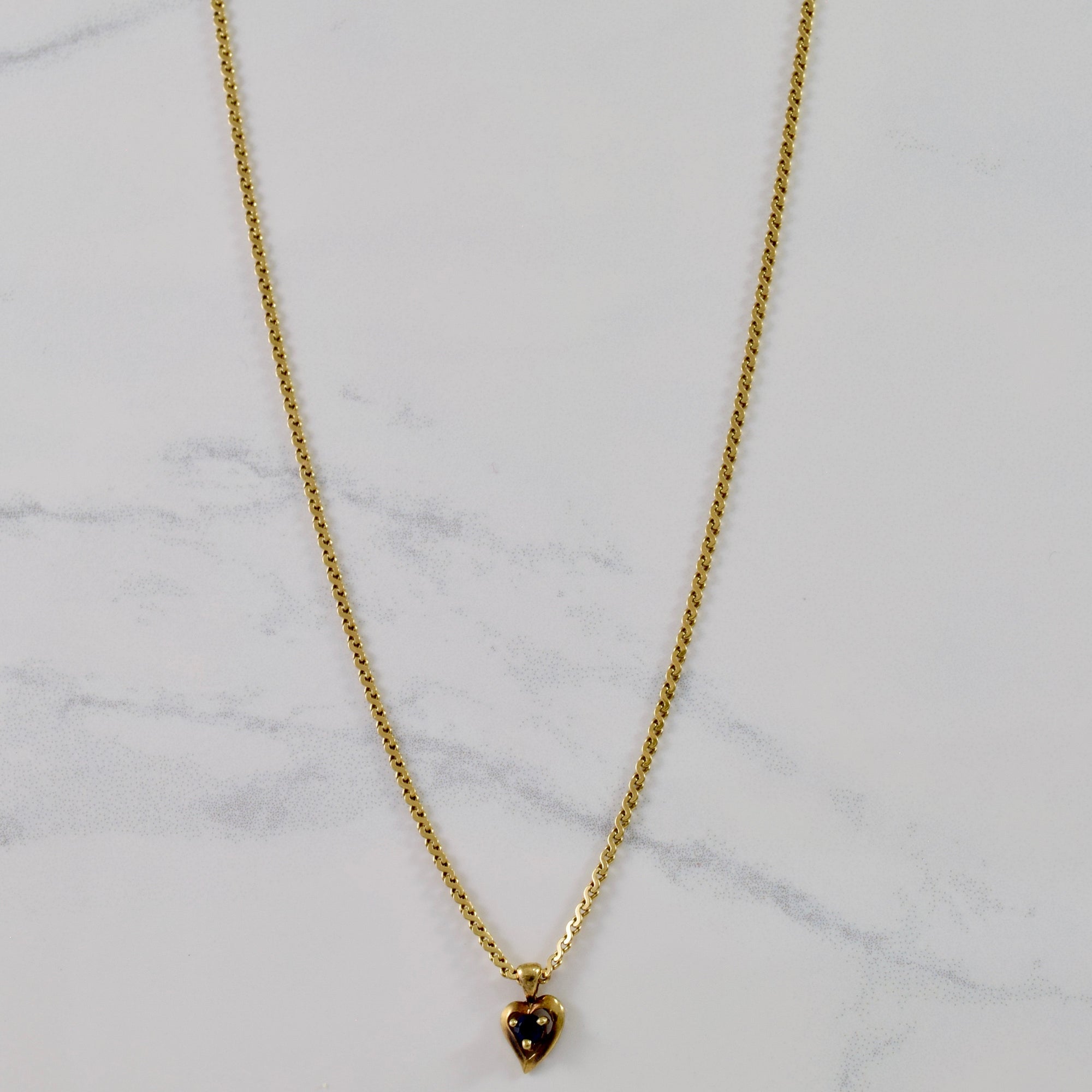 Petite Sapphire Heart Necklace | SZ 21