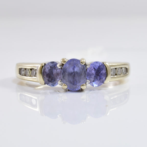 Tanzanite and Diamond Ring | 0.08 ctw SZ 3.75 |