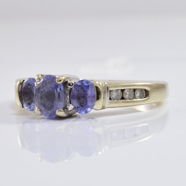 Tanzanite and Diamond Ring | 0.08 ctw SZ 3.75 |