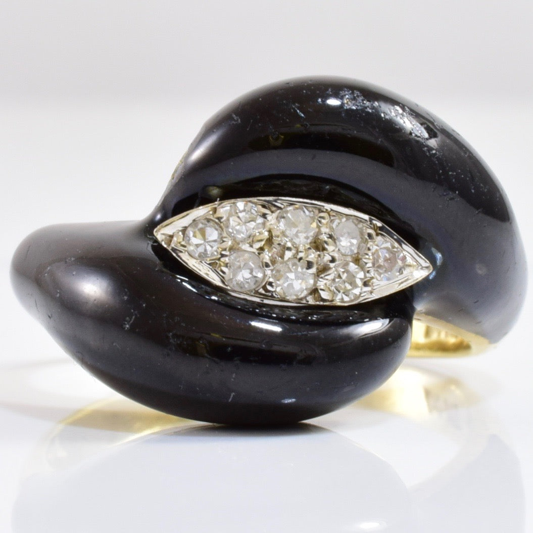 Bypass Enamel and Diamand Ring | 0.08 ctw SZ 6.5 |