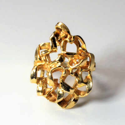 Freeform Gold Cocktail Ring | SZ 8.5 |