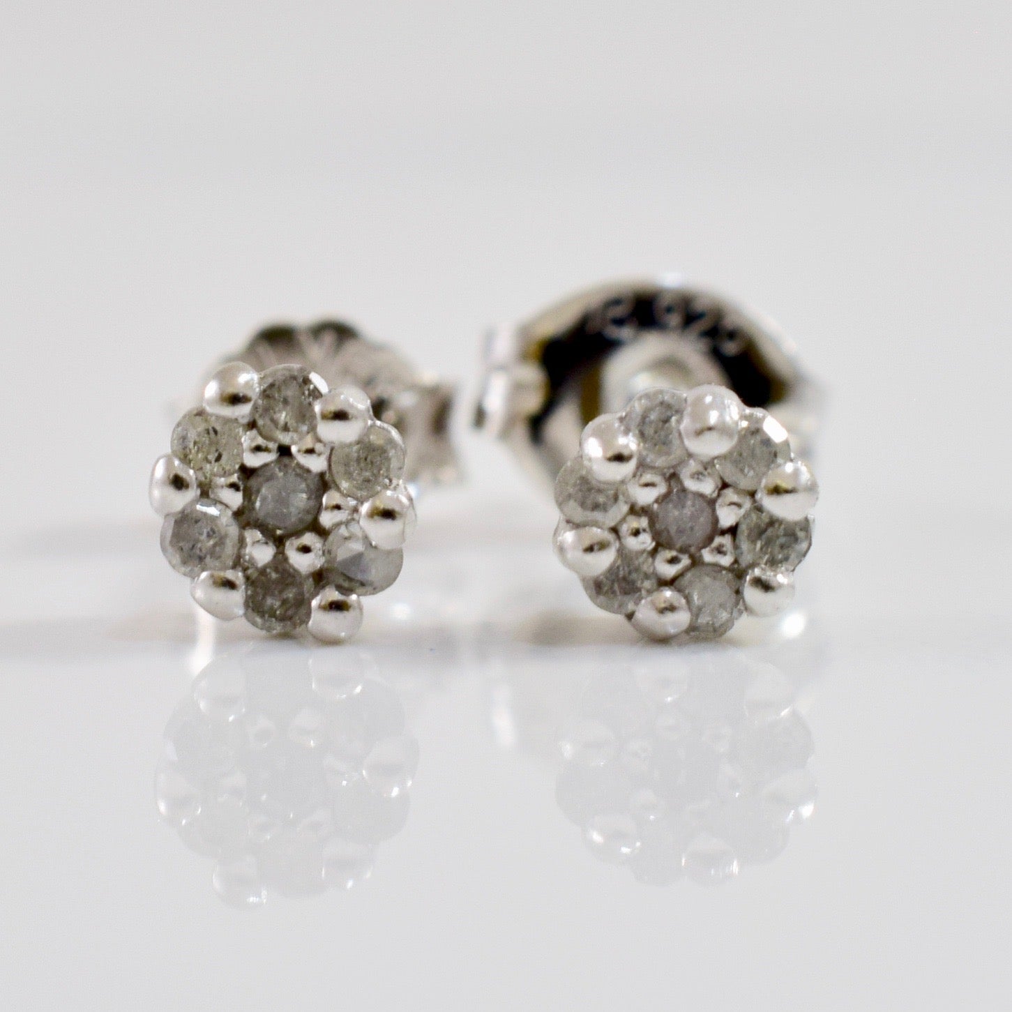 Silver Diamond Stud Earrings | 0.07 ctw |