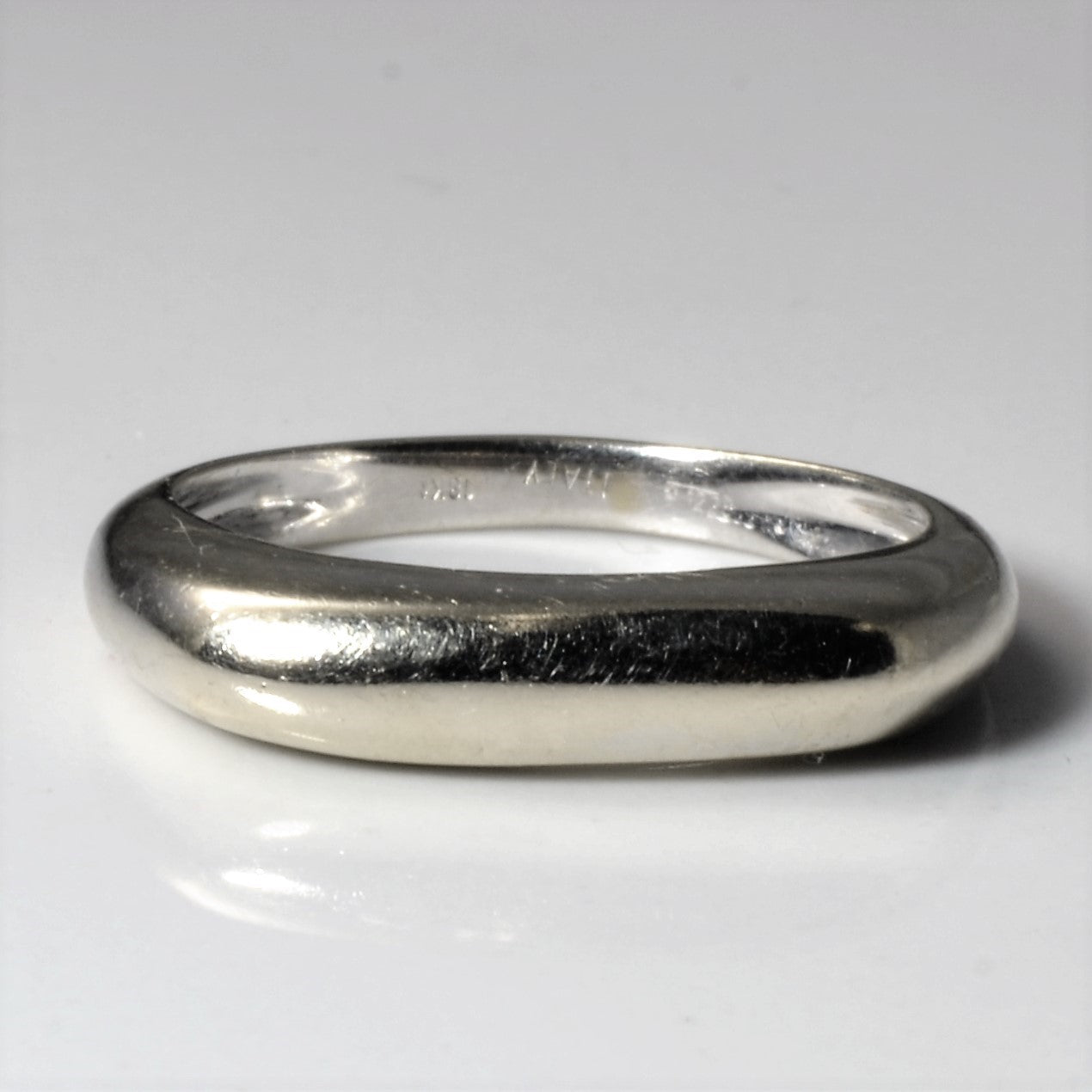 Flat Top White Gold Band | SZ 6.25 |