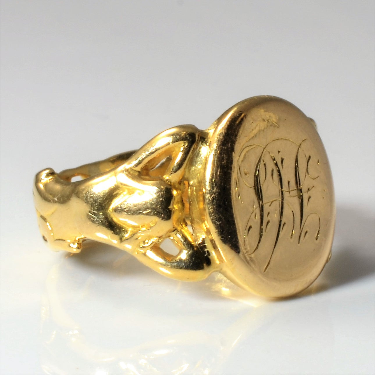 Early 1900s Gold Weave Signet Ring | SZ 8 |