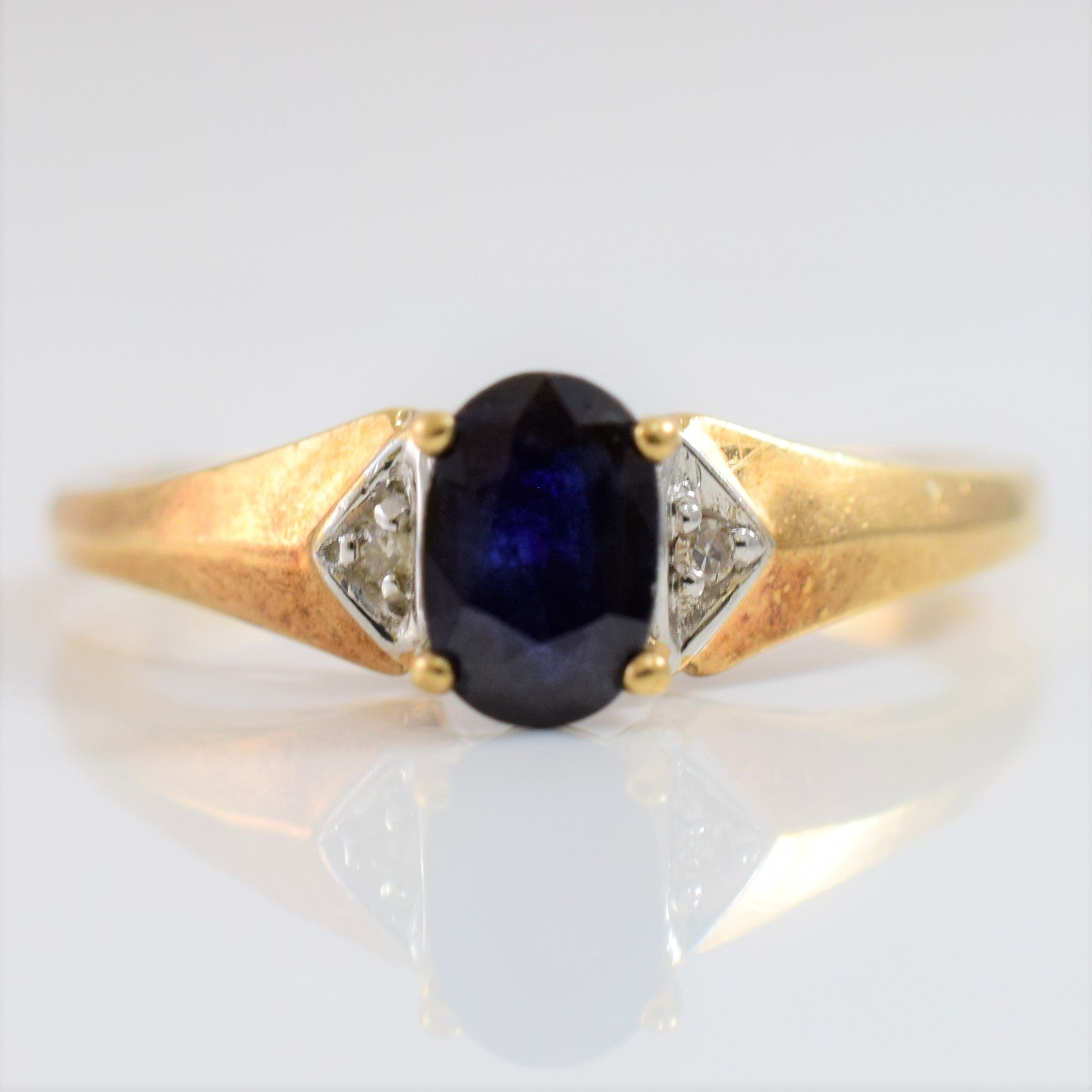 Sapphire and Diamond Accent Ring | 0.01 ctw SZ 7 |
