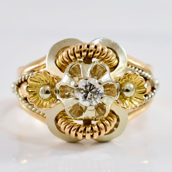 Tri Colour Gold Diamond Ring | 0.20 ct SZ 9.75 |