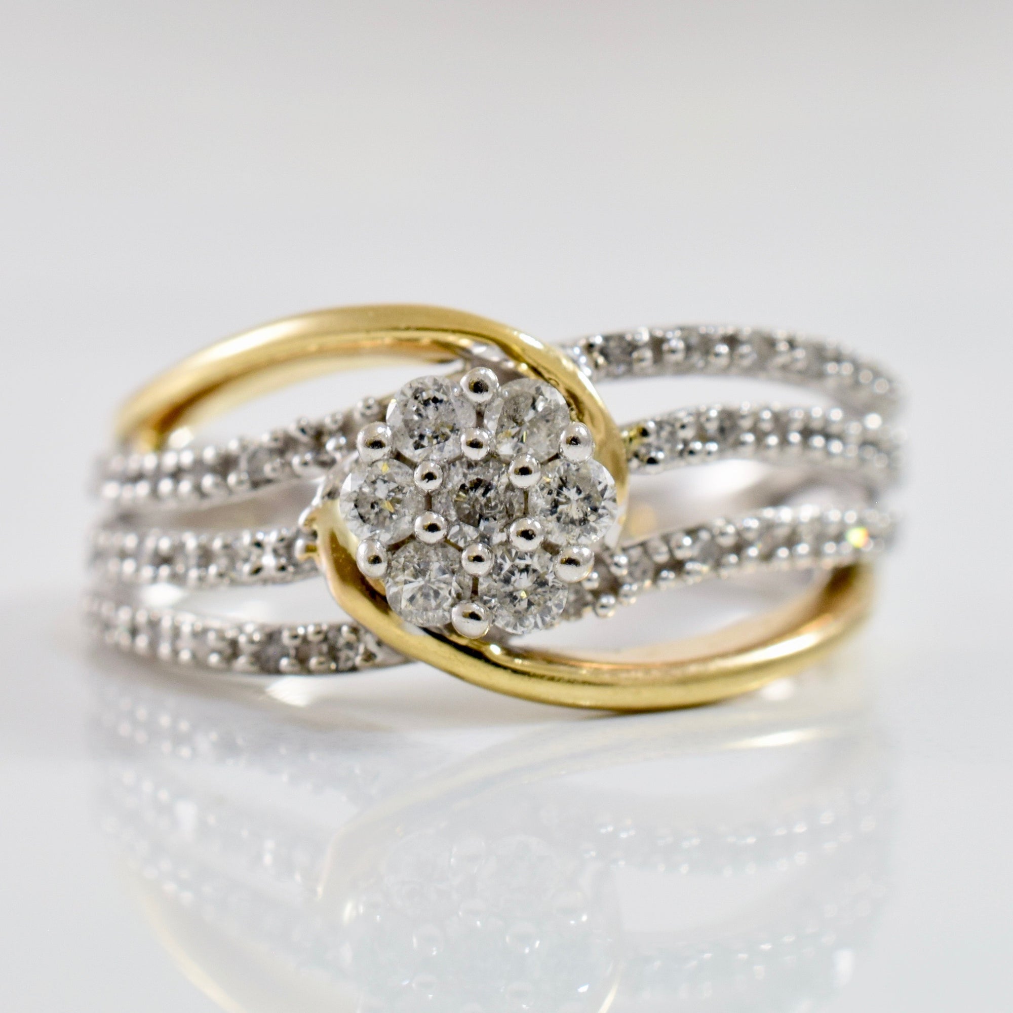 Floral Diamond Bypass Ring | 0.25 ctw SZ 4 |