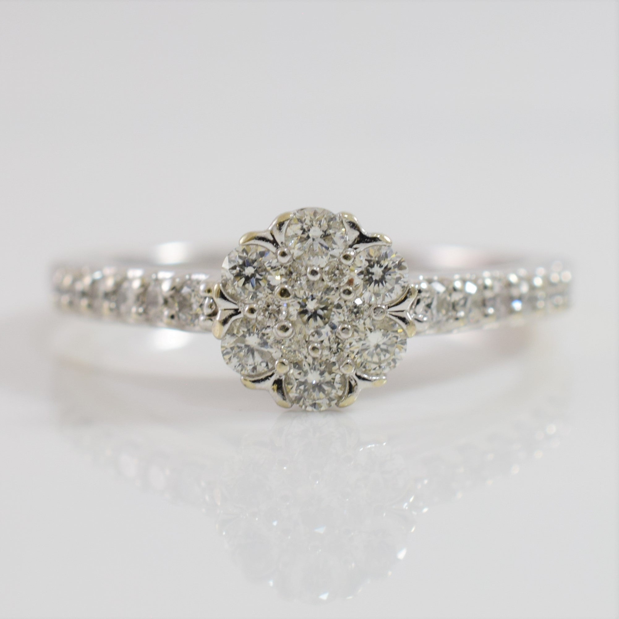 Diamond Cluster Engagement Ring | 0.35 ctw SZ 5.5 |