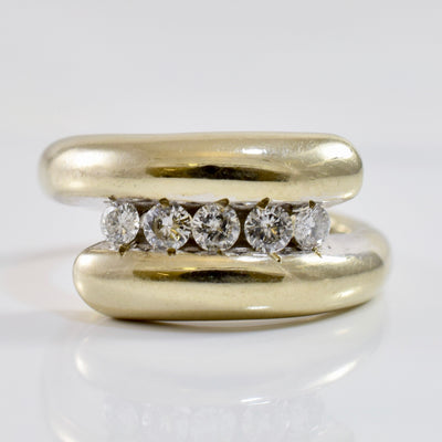 Five Stone Diamond Bypass Ring | 0.28 ctw SZ 3.75 |