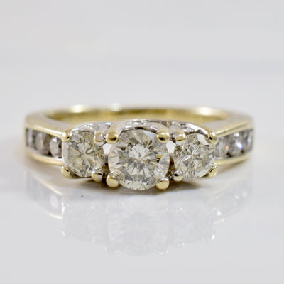 Three Stone Diamond Accent Engagement Ring | 0.81 ctw SZ 5 |