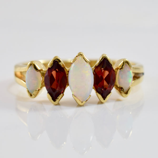 Alternating Opal and Garnet Ring | SZ 3.5 |