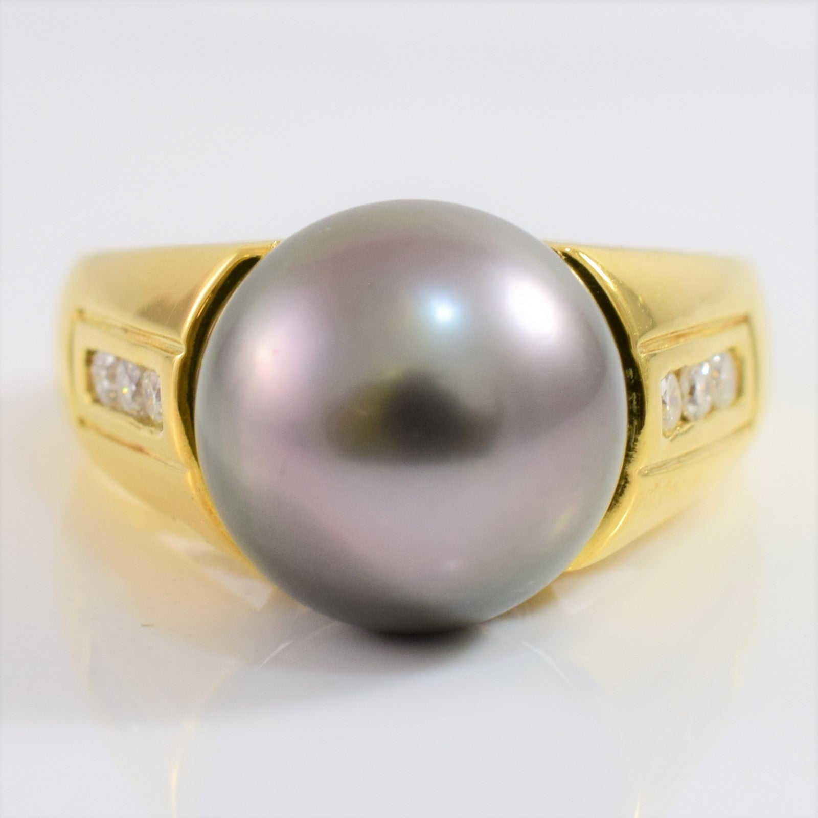 Tahitian Pearl and Diamond Ring | 0.15 ctw SZ 6.75 |