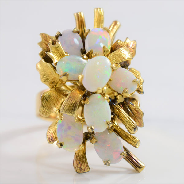 Vintage Opal Cluster Cocktail Ring | SZ 6 |