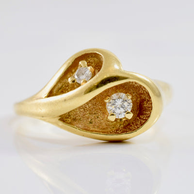 Vintage Bypass Diamond Ring | 0.10 ctw SZ 6.25 |