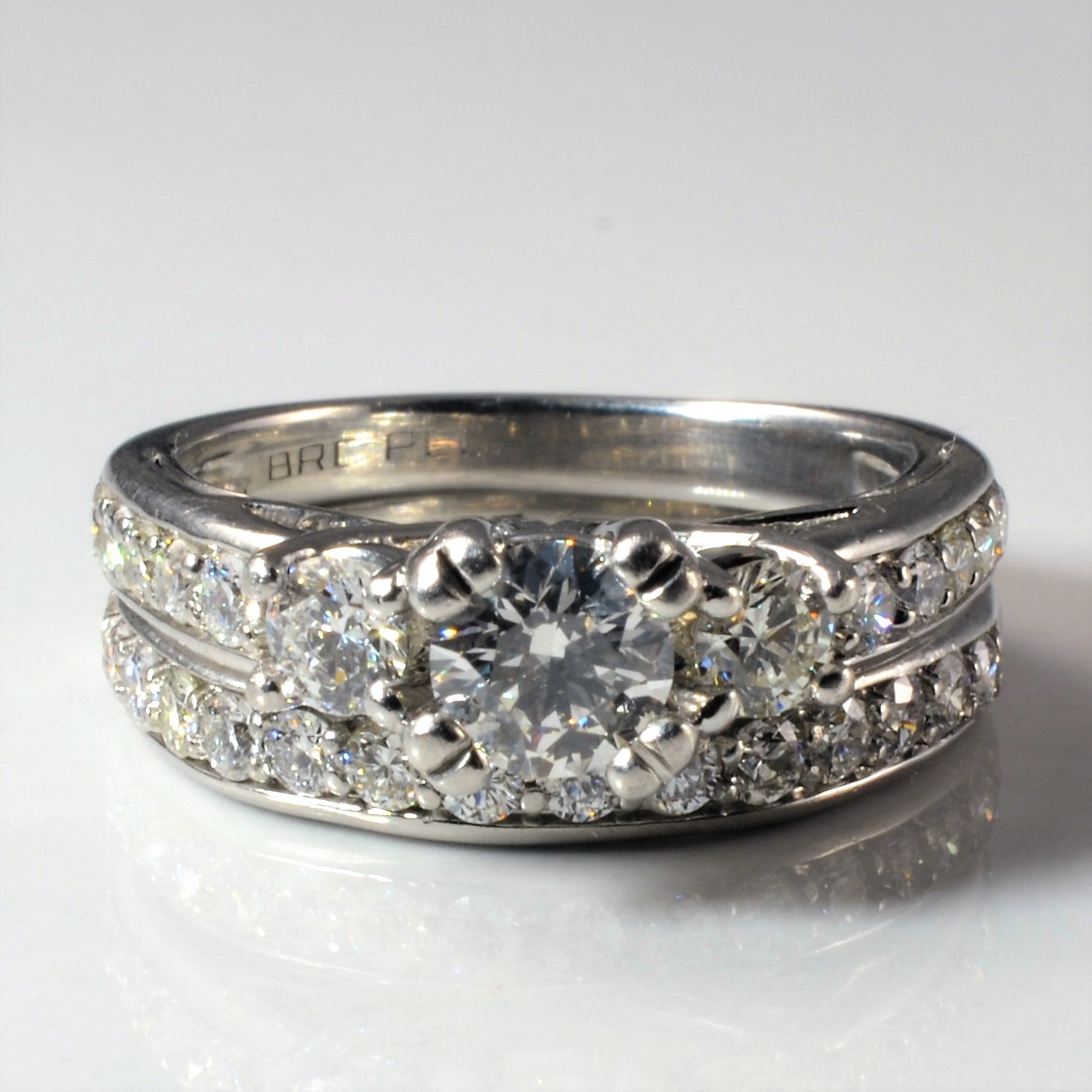 Three Stone Diamond Detailed Wedding Set | 1.46ctw | SZ 5.25 |