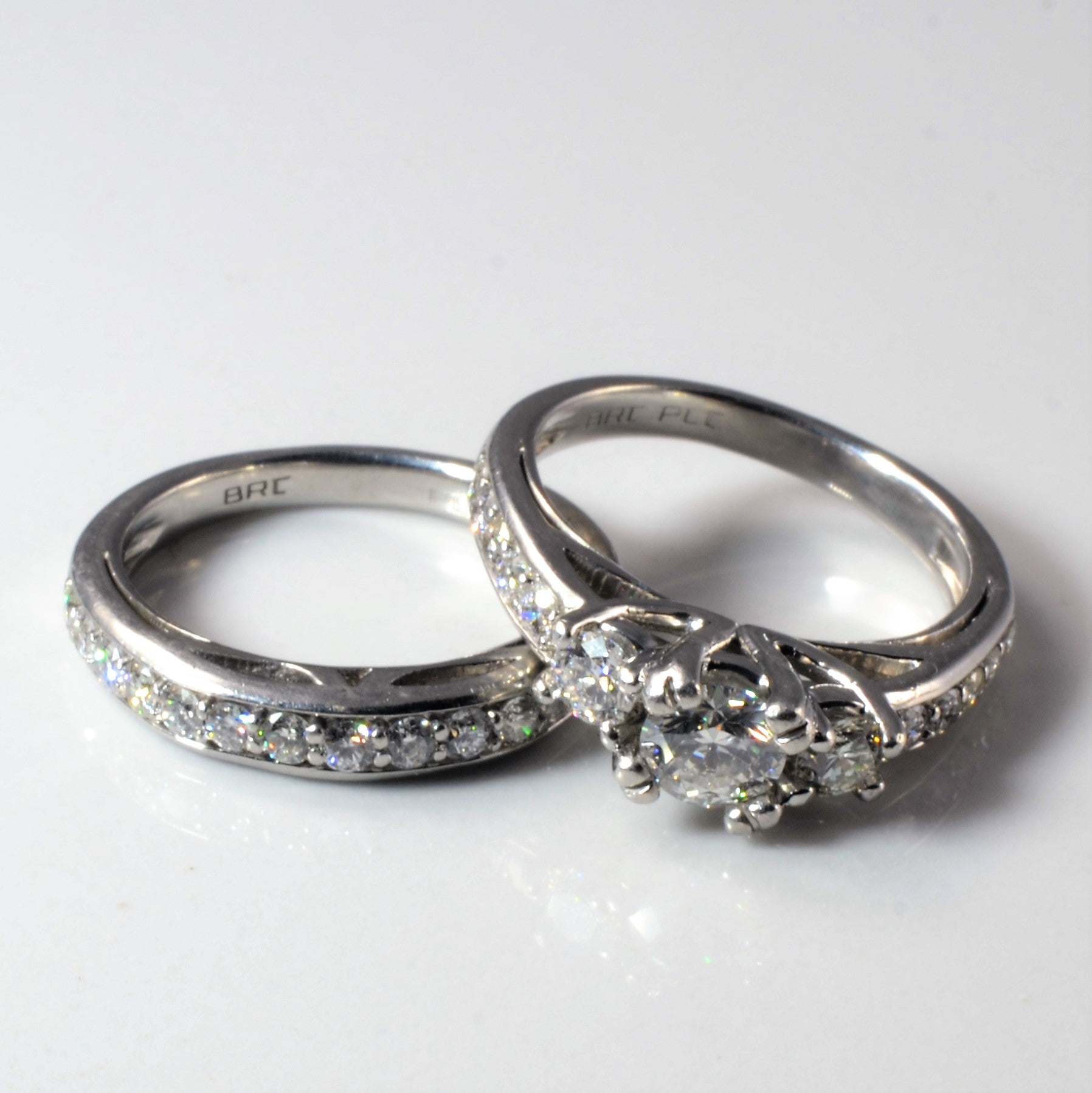 Three Stone Diamond Detailed Wedding Set | 1.46ctw | SZ 5.25 |