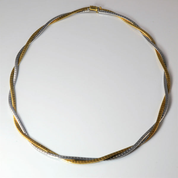 Birks' Two Tone Braided Gold Necklace | 17