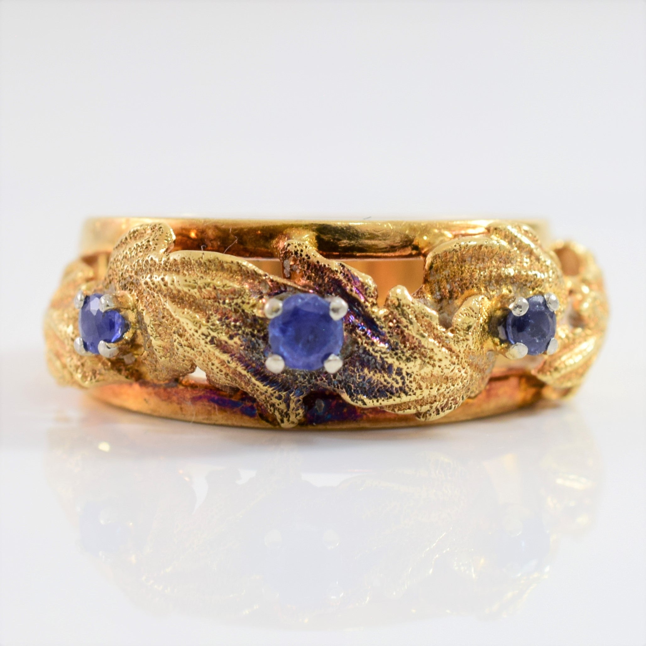 Leaf Pattern Sapphire Ring | SZ 6 |