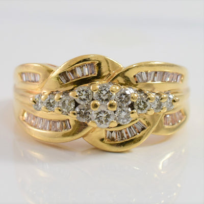 Woven Diamond Cluster Ring | 0.45 ctw SZ 7.5 |