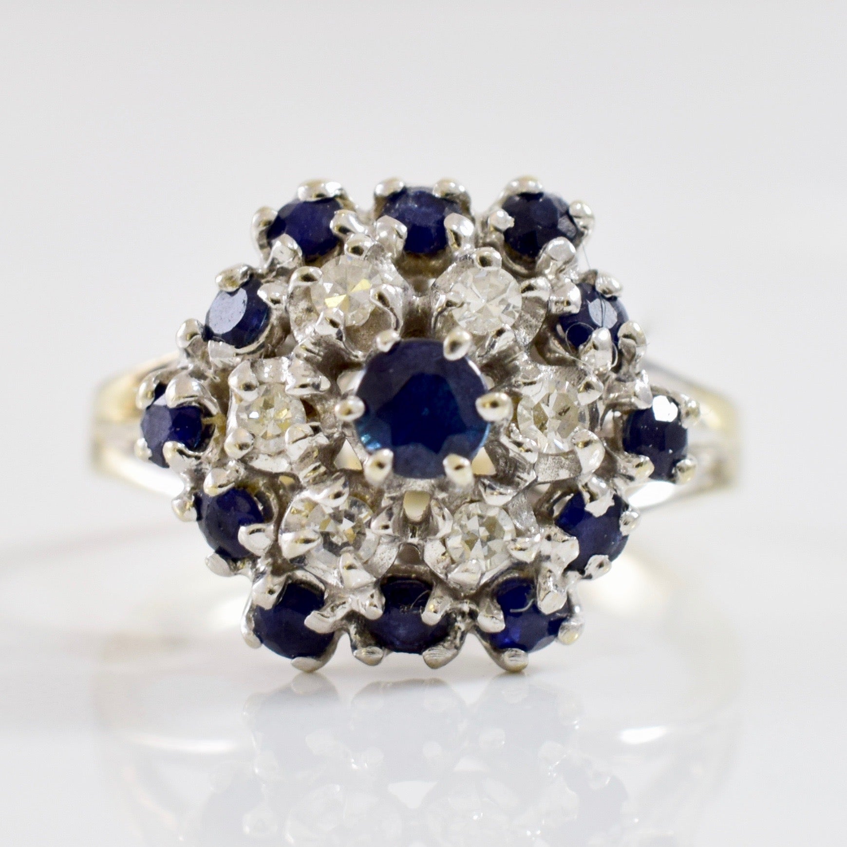 Sapphire and Diamond Cluster Ring | 0.12 ctw SZ 6 |