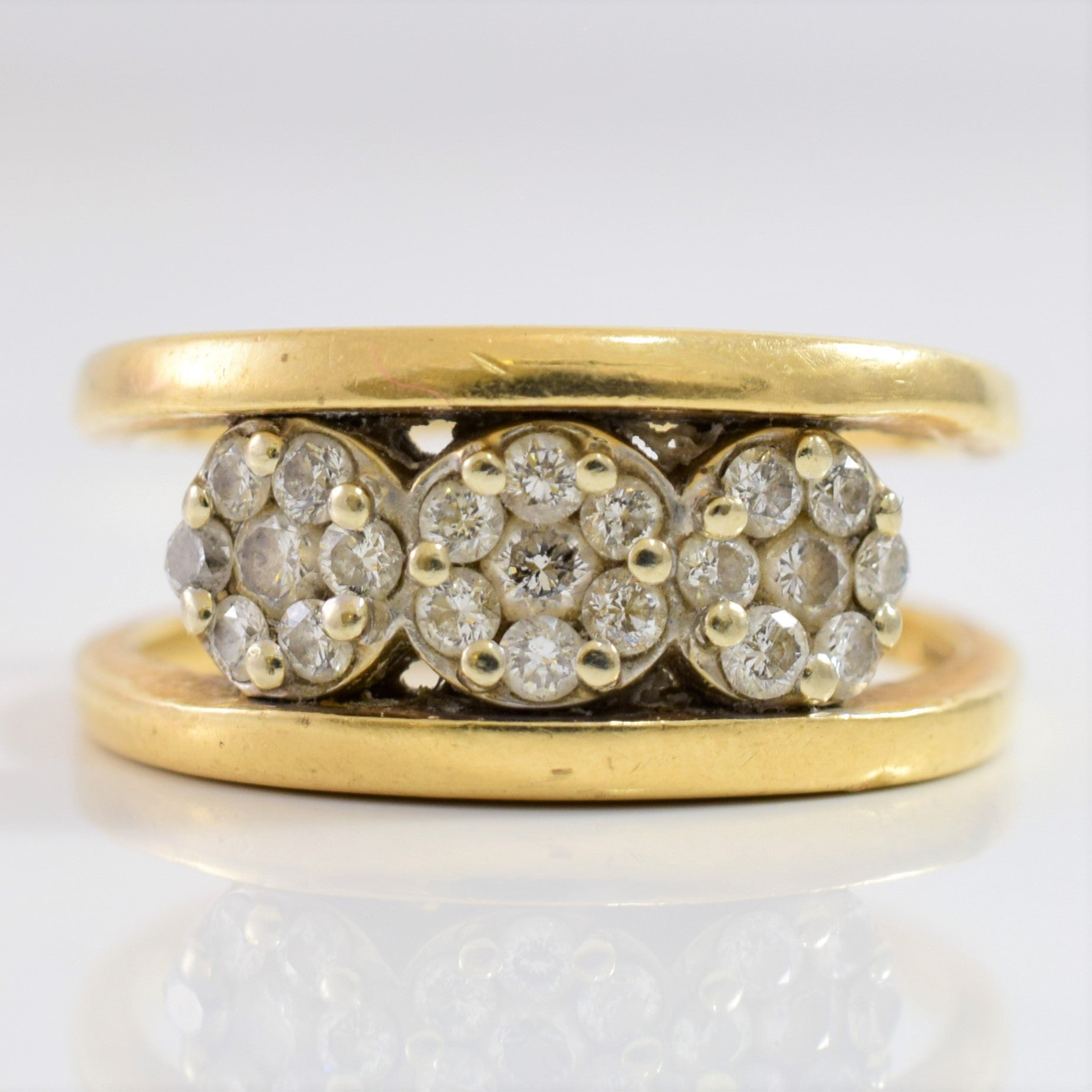 Double Band Diamond Cluster Ring | 0.50 ctw SZ 7.25 |