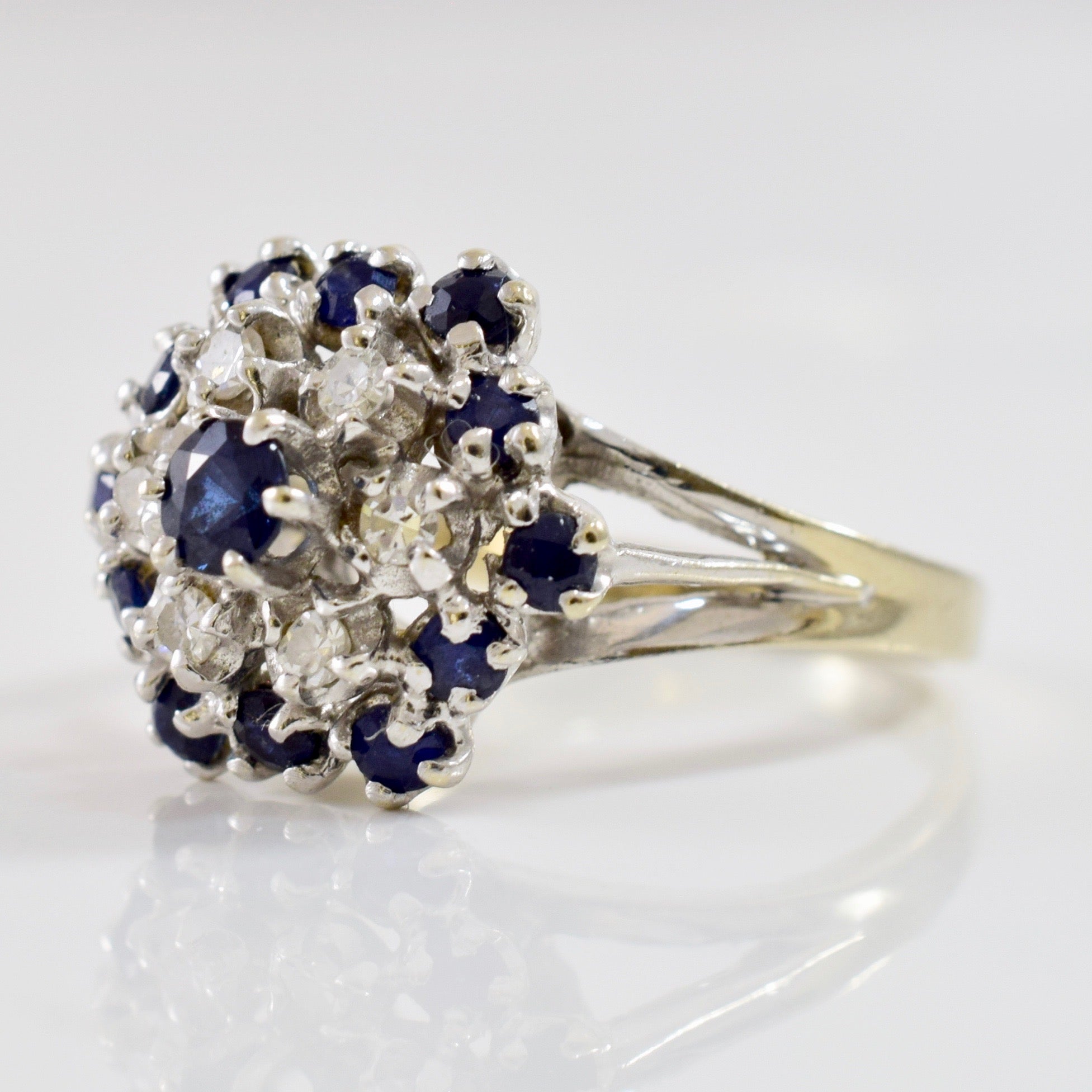 Sapphire and Diamond Cluster Ring | 0.12 ctw SZ 6 |