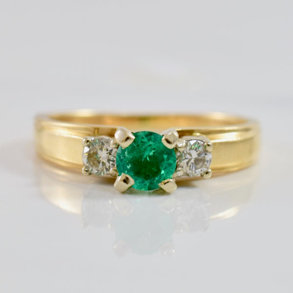 Emerald and Diamond Ring | 0.12 ctw SZ 4.75 |