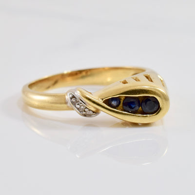 Sapphire and Diamond Loop Ring | 0.01 ctw SZ 6 |