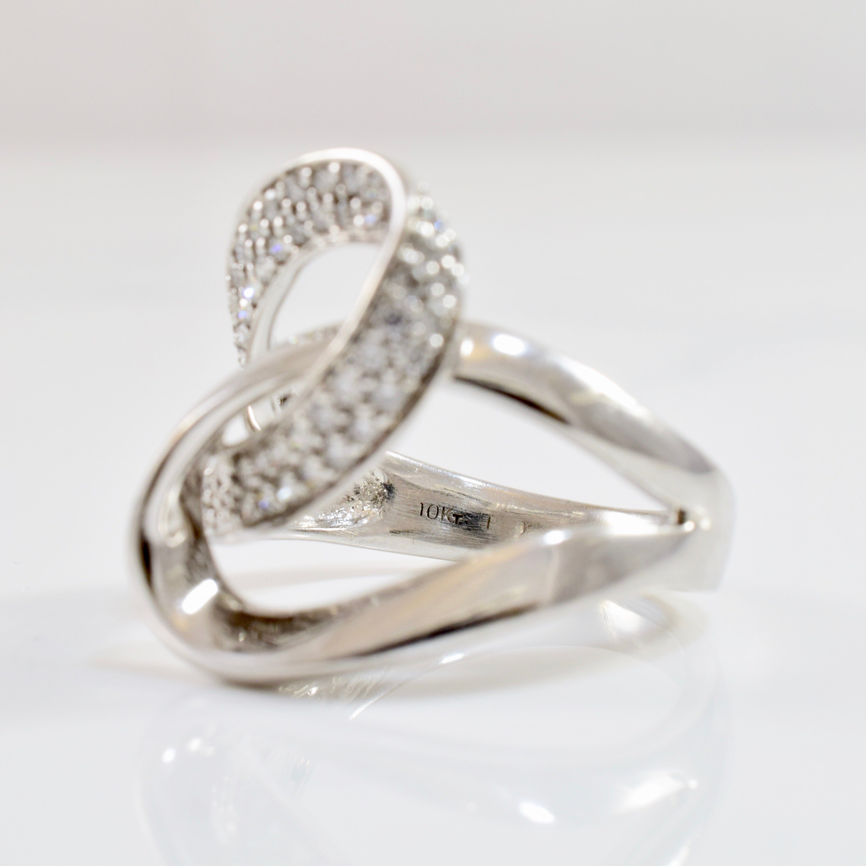 Diamond Loop Bypass Ring | 0.44ctw | SZ 7.75