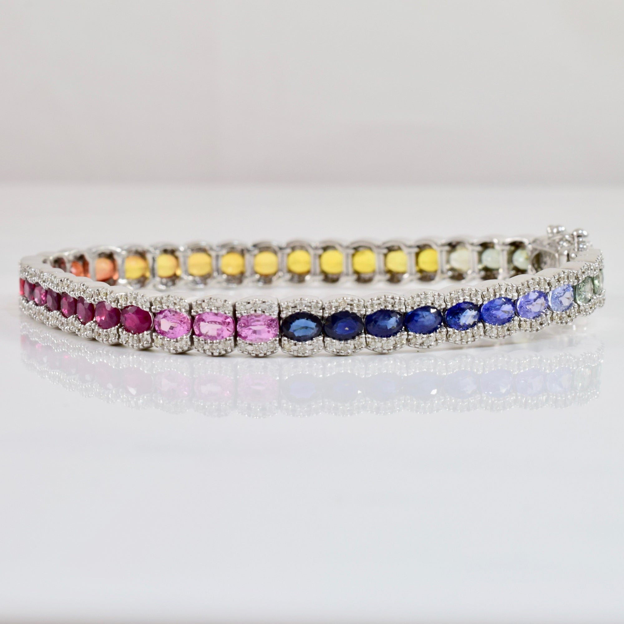 Rainbow Sapphire and Diamond Bracelet | 0.50 ctw SZ 7