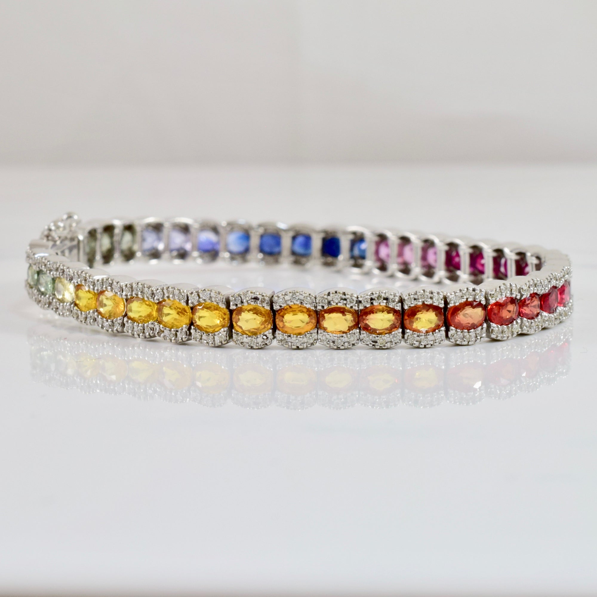 Rainbow Sapphire and Diamond Bracelet | 0.50 ctw SZ 7