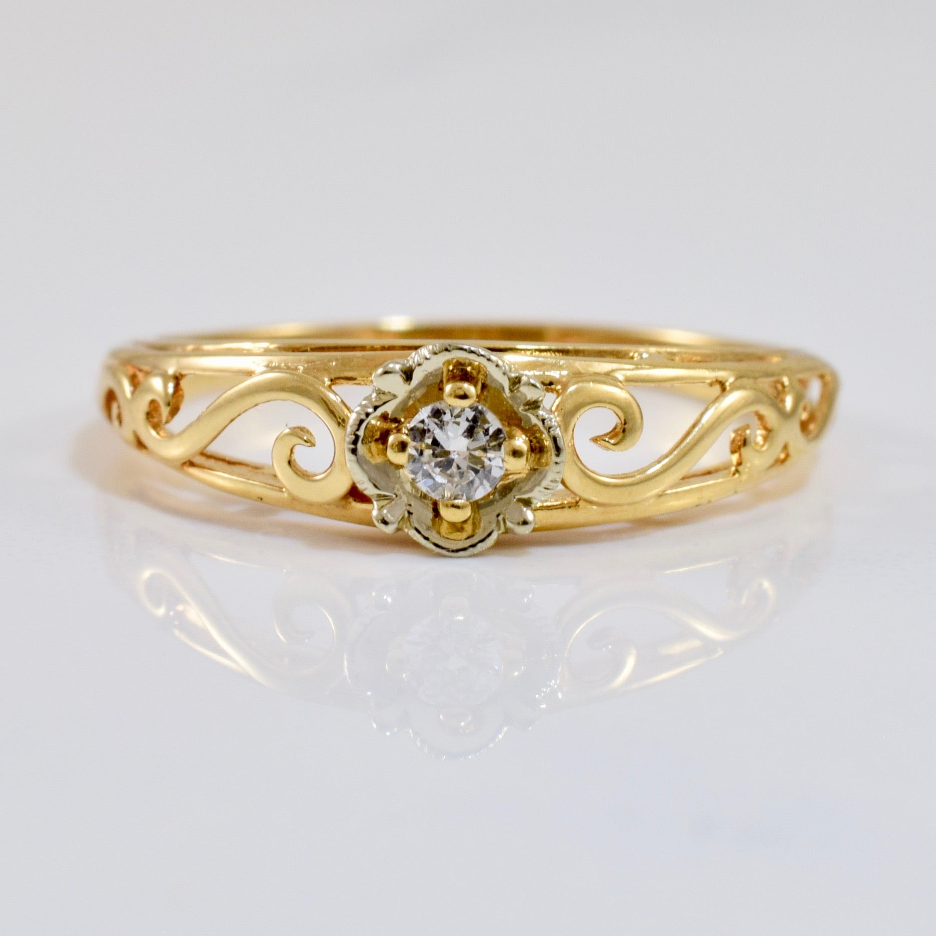Filigree Diamond Ring | 0.06 ct SZ 6.25 |