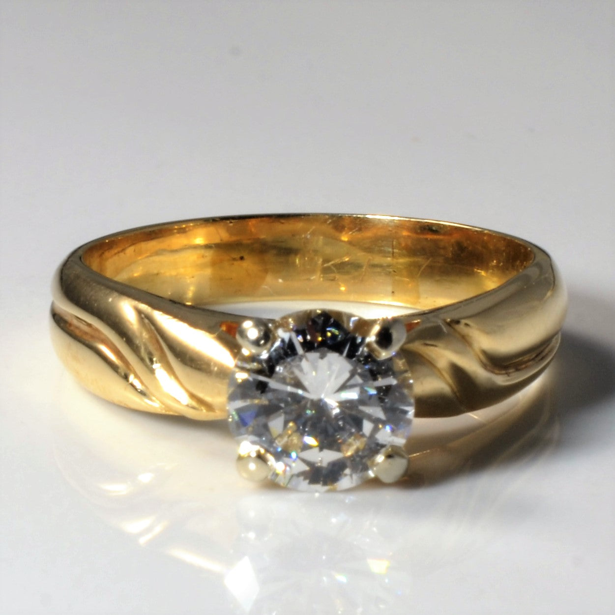 Yellow Gold Solitaire Diamond Engagement Ring | 1.26ct | SZ 8.25 |