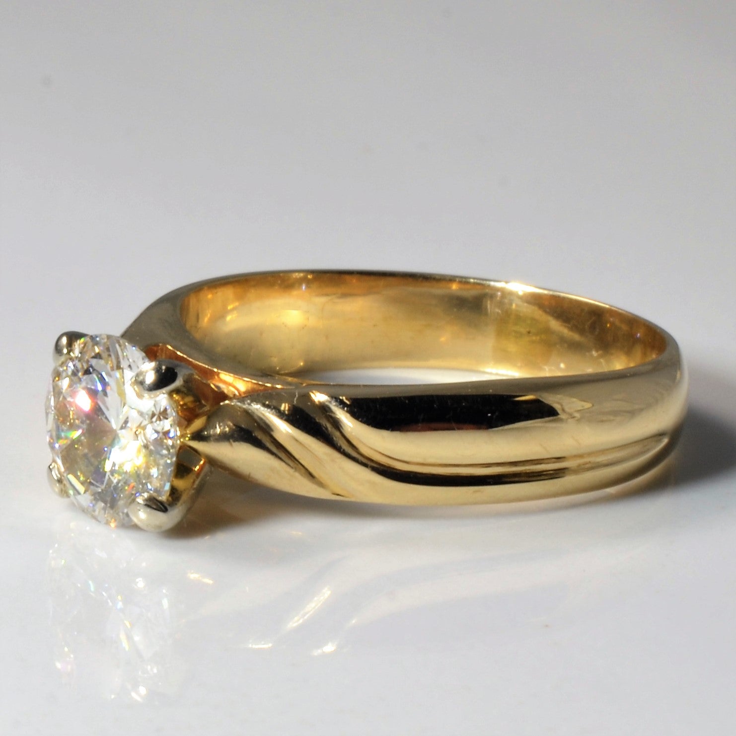 Yellow Gold Solitaire Diamond Engagement Ring | 1.26ct | SZ 8.25 |