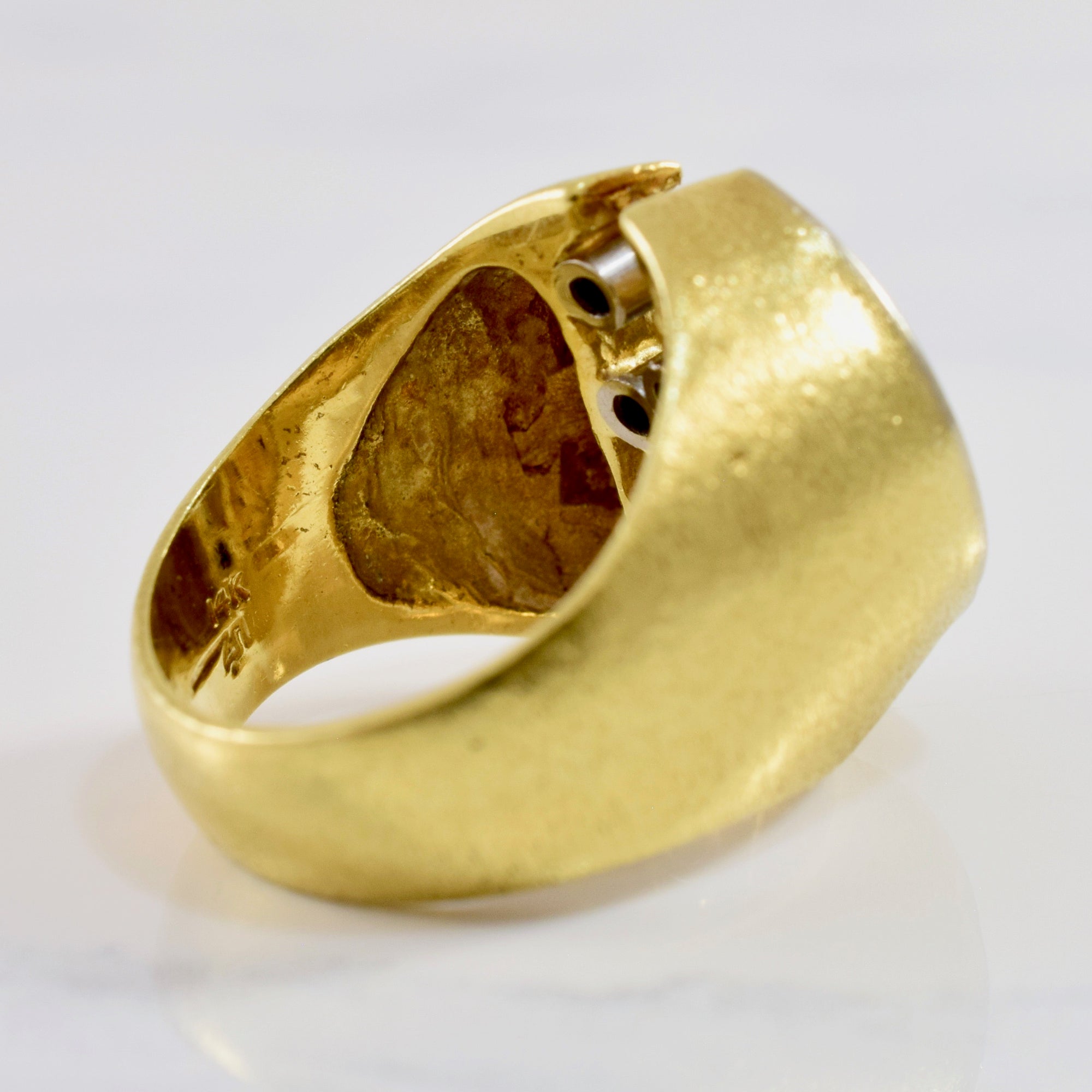 Gold Nugget and Diamond Ring | 0.30 ctw SZ 6.75 |