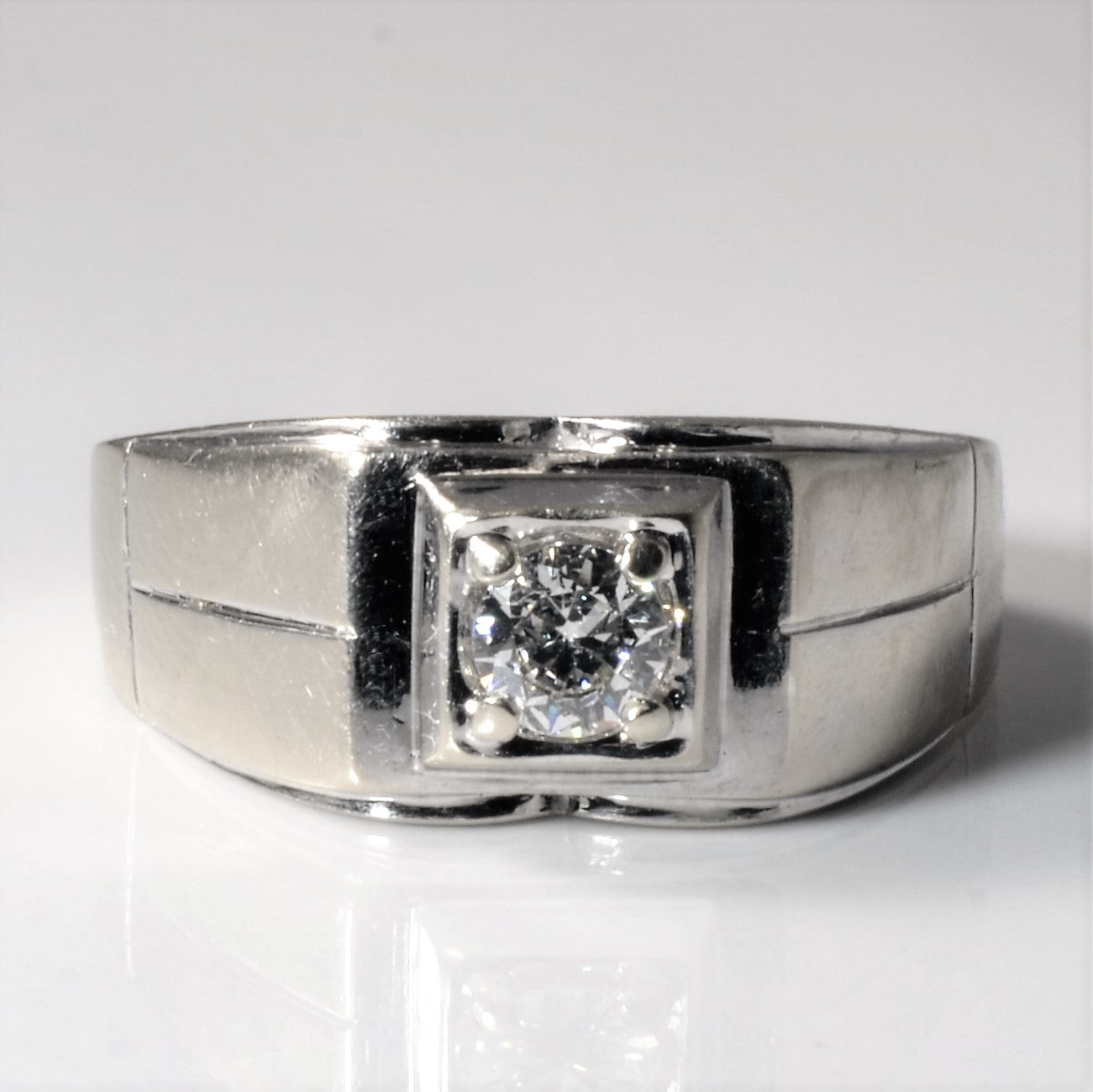 Wide Solitaire Diamond Band | 0.32ct | SZ 10 |