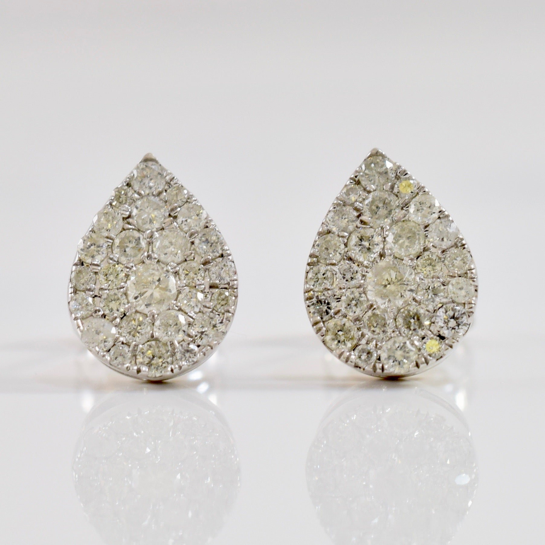Pear Shaped Diamond Cluster Earrings | 0.30 ctw |